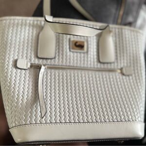 Elegant White Woven Tote Bag